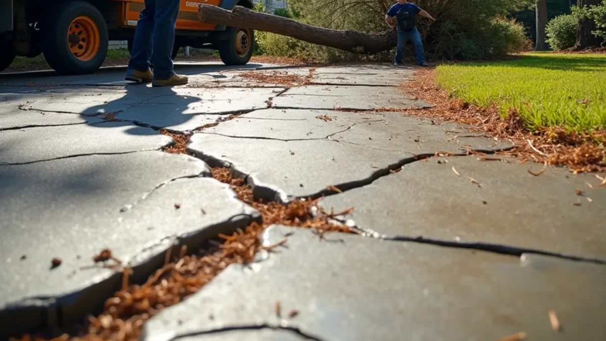 Tree Fell on Your Driveway? What to Do Before Concrete Repair