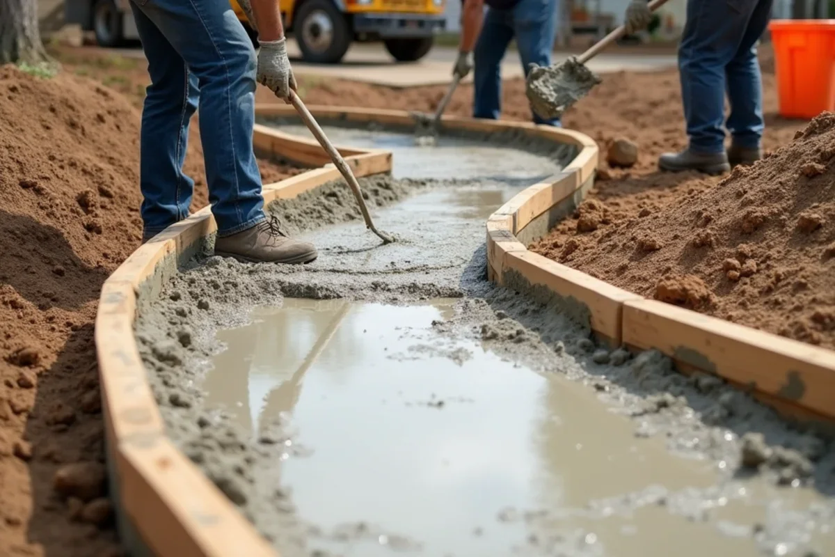 Forming and pouring replacement concrete sidewalk connecting porch to driveway in Barnwell