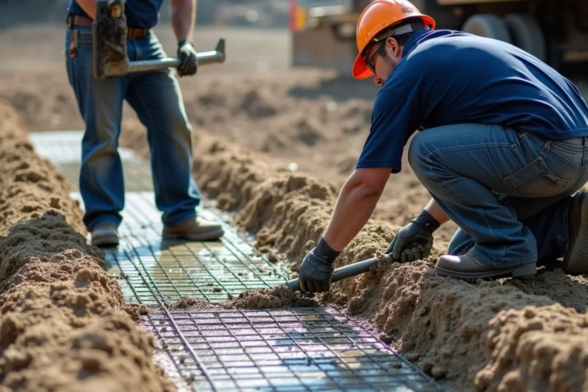 Pouring 8-inch thick 4500 PSI commercial concrete pad with #5 rebar in Batesburg-Leesville
