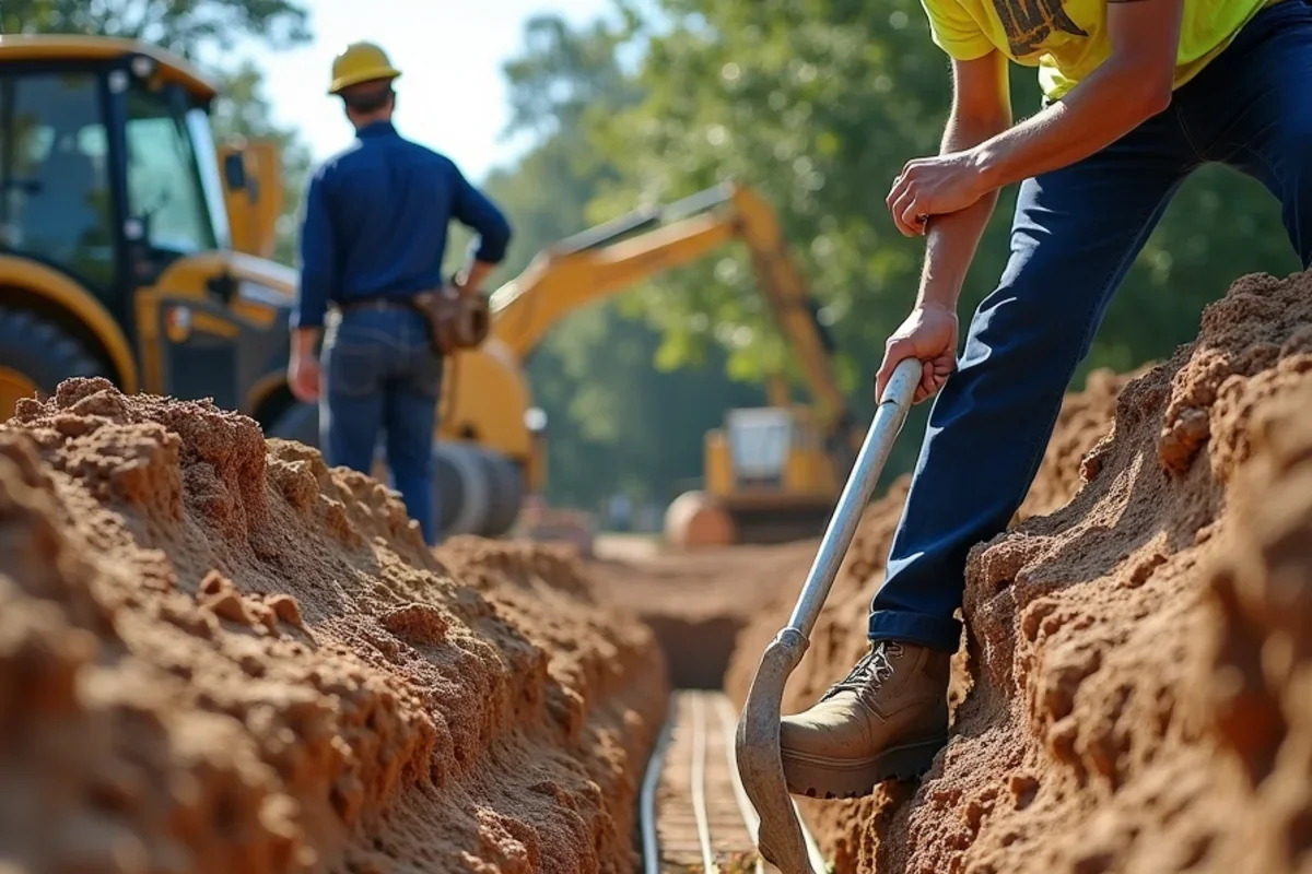 Deep turn-down perimeter footing trench for heavy vehicle storage building in Murphys Estates