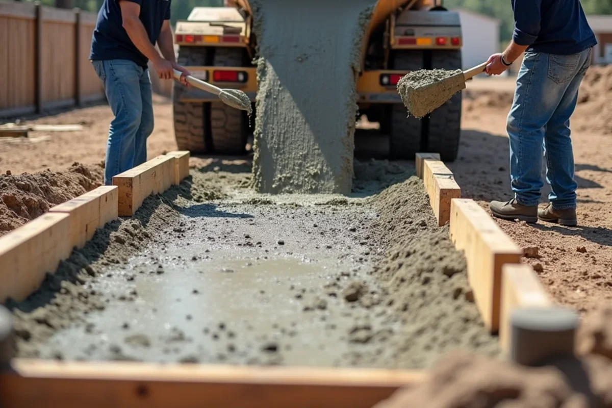 Pouring 5-inch reinforced concrete carport pad with steel rebar in Ridge Spring