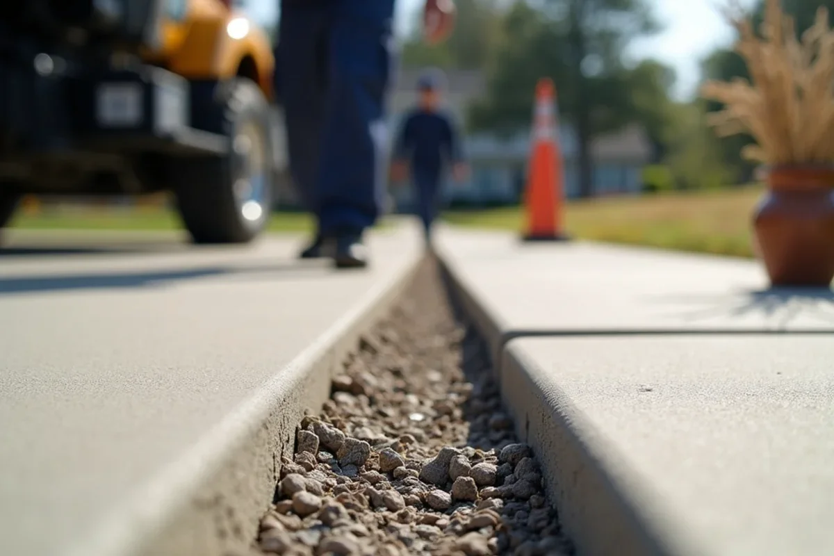 Flawless feathered concrete transition slope meeting ADA 1:12 ramp specification with zero lip
