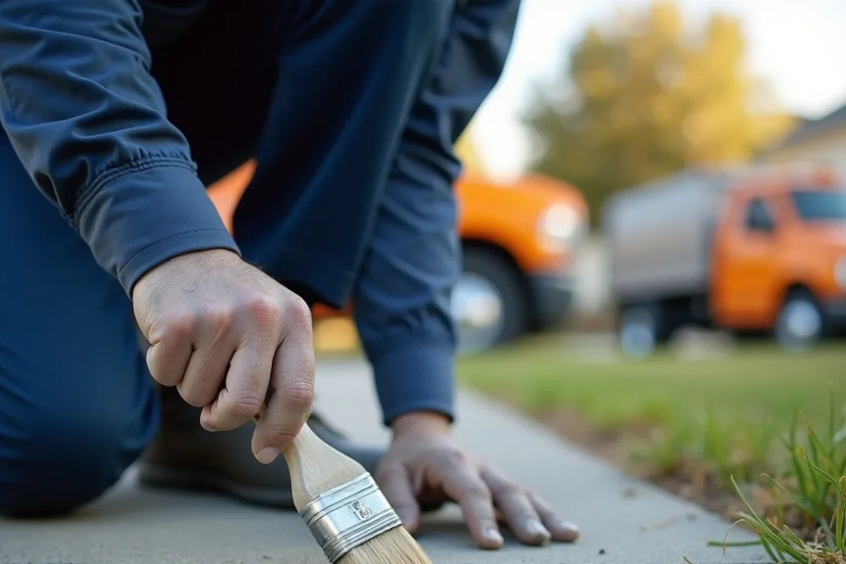 Applying clear micro-textured safety sealer over scarified concrete aggregate for pedestrian grip
